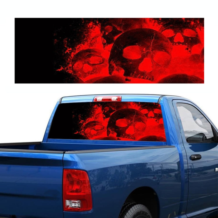 D-954 Flame Skeleton Rear Window Pattern Sticker Truck SUV Behind Wind Glass Stickers(Red) - Decorative Sticker by PMC Jewellery | Online Shopping South Africa | PMC Jewellery | Buy Now Pay Later Mobicred