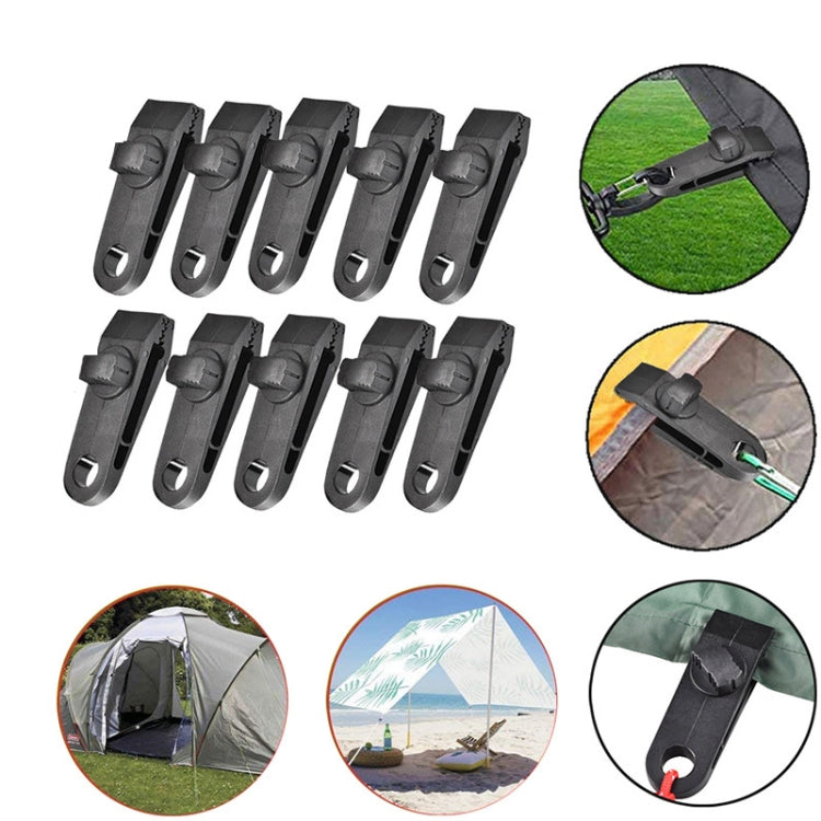 Canopy Fixed Tent Clip Rope Buckle Set 10 Clips+10 White Dot Ropes+10 Black PP Fast Hangings - Tents & Accessories by PMC Jewellery | Online Shopping South Africa | PMC Jewellery