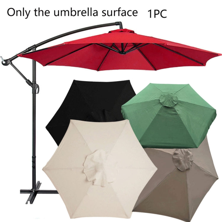 Polyester Parasol Replacement Cloth Round Garden Umbrella Cover, Size: 2m  6 Ribs(Khaki) - Patio Umbrella by PMC Jewellery | Online Shopping South Africa | PMC Jewellery