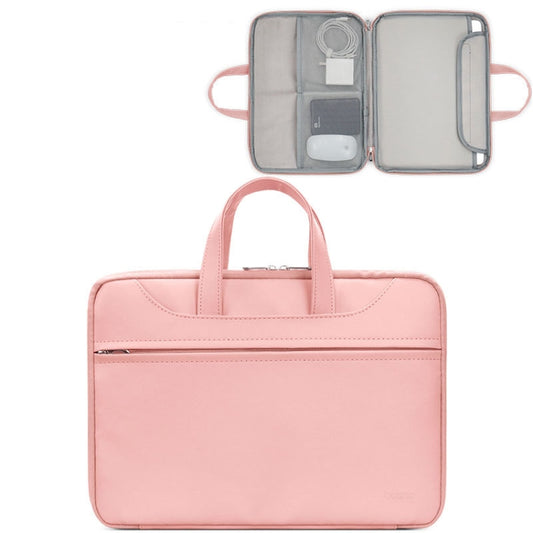 Baona BN-Q006 PU Leather Full Opening Laptop Handbag For 11/12 inches(Pink) - 12.1 inch by Baona | Online Shopping South Africa | PMC Jewellery | Buy Now Pay Later Mobicred