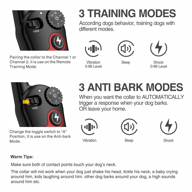 Remote Control Trainer Dog Collar Automatic Barking Stopper, Specification: 1 Drag 1 Orange - free shipping - PMC TechLife - Order now!