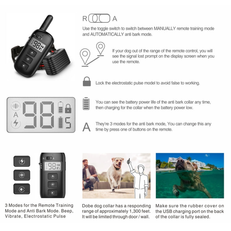 Remote Control Trainer Dog Collar Automatic Bark Stop Device, Specification: 1 Drag 1 (Red) - Training Aids by PMC Jewellery | Online Shopping South Africa | PMC Jewellery | Buy Now Pay Later Mobicred