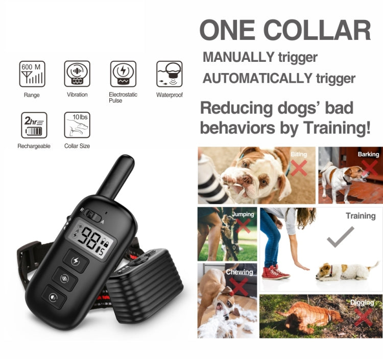 Remote Control Trainer Dog Collar Automatic Bark Stop Device, Specification: 1 Drag 1 (Red) - Training Aids by PMC Jewellery | Online Shopping South Africa | PMC Jewellery | Buy Now Pay Later Mobicred