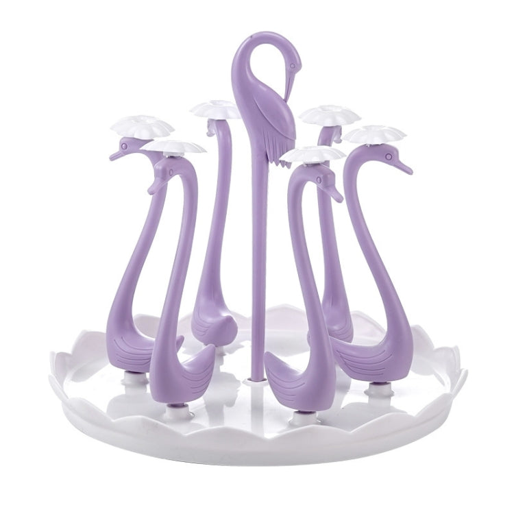Home Portable Drainer Cup Holder With Rotatable Tray, Specification: Six Cups(Purple) - Shelf by PMC TechLife | Online Shopping South Africa | PMC TechLife | Buy Now Pay Later Mobicred