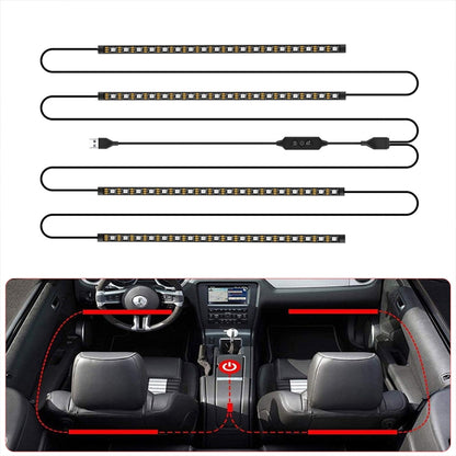 SKS-JZ-10 Symphony Car USB Foot Atmosphere Light(76 Lights) - Atmosphere lights by PMC Jewellery | Online Shopping South Africa | PMC Jewellery | Buy Now Pay Later Mobicred