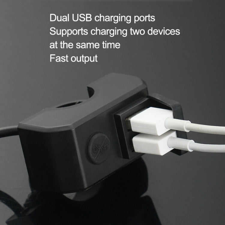 Motorcycle Dual USB Mobile Phone Charger 5V 3A Fast Charging(Black) - Battery Charger by PMC Jewellery | Online Shopping South Africa | PMC Jewellery | Buy Now Pay Later Mobicred