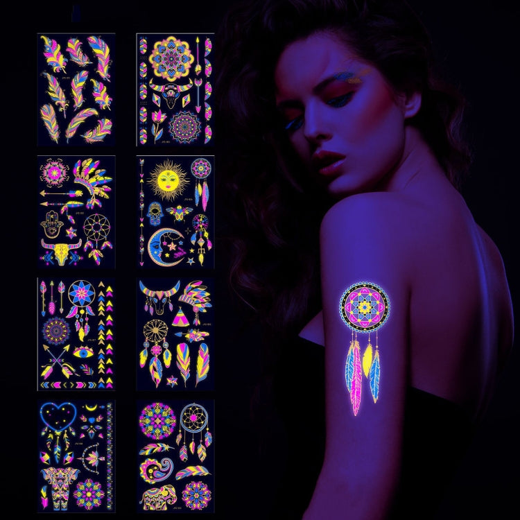 2 PCS Fluorescent Bronzing Waterproof Tattoo Stickers(JYG-002) - Sticker by PMC Jewellery | Online Shopping South Africa | PMC Jewellery