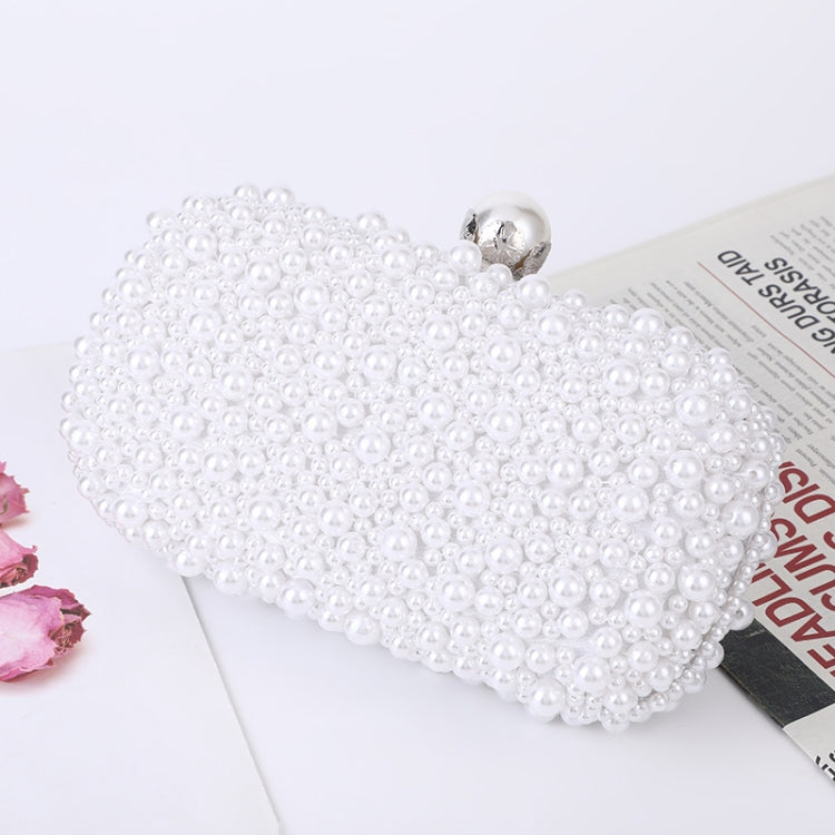 Pearl Evening Bag Soft Face Lock Ladies Shoulder Bag Crossbody Small Square Bag(White) - Single-shoulder Bags by PMC Jewellery | Online Shopping South Africa | PMC Jewellery