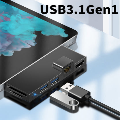 W05 8 In 1 USB3.1 Gne1 Ethernet RJ45 Converter For Surface Pro4/5/6(Silver) - USB HUB by PMC Jewellery | Online Shopping South Africa | PMC Jewellery | Buy Now Pay Later Mobicred