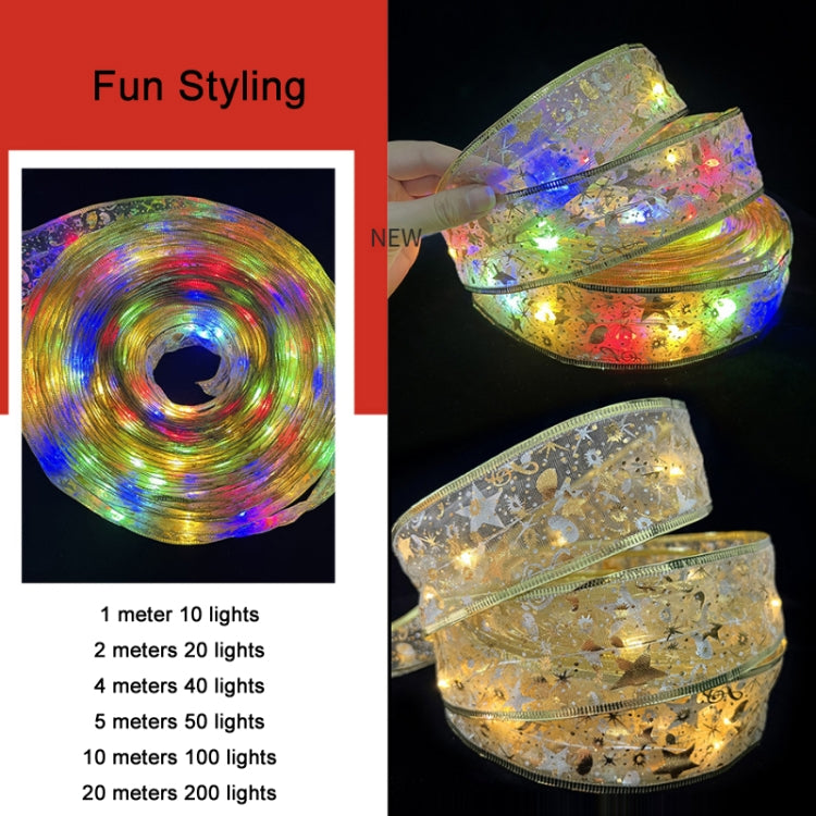 Christmas LED Lights Bronzing Double Ribbon String Lights, Specification: 1m(Gold Warm Light) - Decoration Lamps by PMC TechLife | Online Shopping South Africa | PMC TechLife