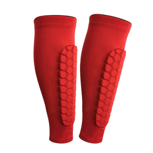 Sports Outdoor Basketball Ride Honeycomb Anti -Collision Leg Protection XL (Red) - Sports Safety by PMC Jewellery | Online Shopping South Africa | PMC Jewellery | Buy Now Pay Later Mobicred