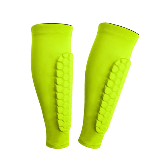 Sports Outdoor Basketball Ride Honeycomb Anti -Collision Leg Protection L (Fluorescent Green) - Sports Safety by PMC Jewellery | Online Shopping South Africa | PMC Jewellery | Buy Now Pay Later Mobicred