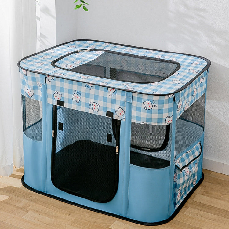 Rectangular Foldable Pet Fence Dog and Cat Litter Pet Delivery Room M(Blue Panda) - Beds by PMC TechLife | Online Shopping South Africa | PMC TechLife | Buy Now Pay Later Mobicred