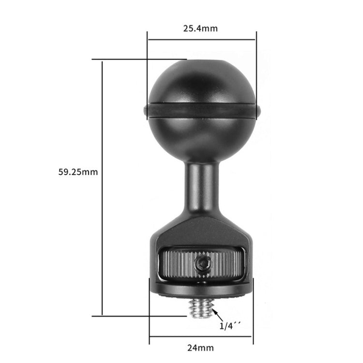 2.5cm Ball Head Clip for Action Camera Underwater Video Camera Light Diving Joint(Titanium) - Connection Mount by PMC Jewellery | Online Shopping South Africa | PMC Jewellery | Buy Now Pay Later Mobicred