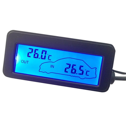 Car Inside and Outside Backlit Mini Digital Thermometer(Blue) - Clocks & Car Meters by PMC Jewellery | Online Shopping South Africa | PMC Jewellery