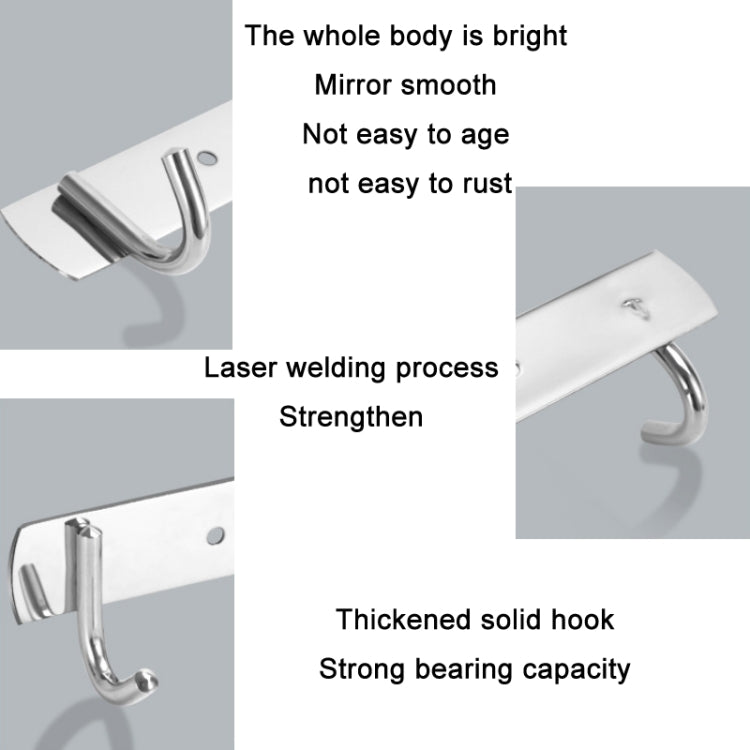 304 Stainless Steel No Punching Door Rear Coat Hook, Specification: 4 Hooks - Shelf & Hooks by PMC TechLife | Online Shopping South Africa | PMC TechLife