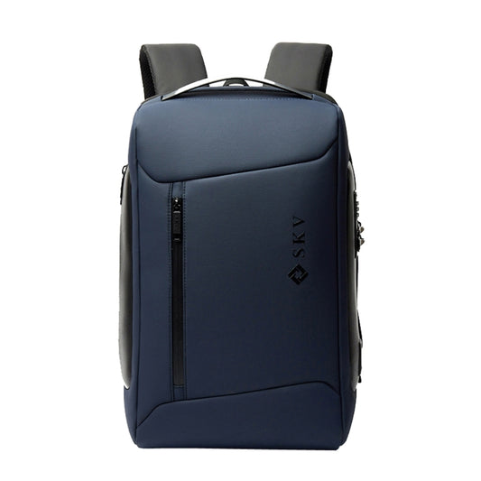 SKV B20430 Men Large Capacity Commute Computer Bag Business Casual Backpack(Blue) - Backpack by SKV | Online Shopping South Africa | PMC Jewellery | Buy Now Pay Later Mobicred