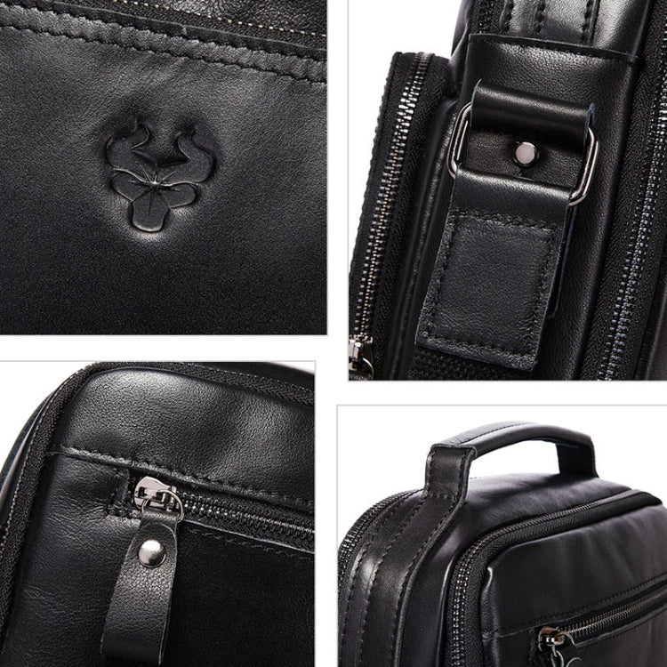 HUMERPAUL MH573 Men Shoulder Bag Leather Messengers Bag(Black) - free shipping - PMC TechLife - Order now!