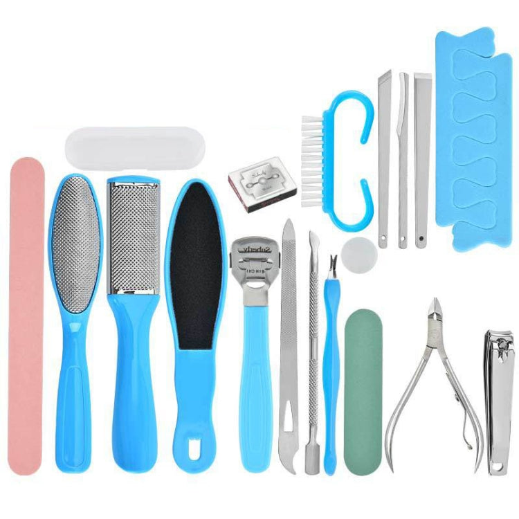 20 In 1 Foot File Grinding Exfoliating Manicure And Pedicure Kit(Blue) - Grinding Tools & Accessories by PMC Jewellery | Online Shopping South Africa | PMC Jewellery | Buy Now Pay Later Mobicred