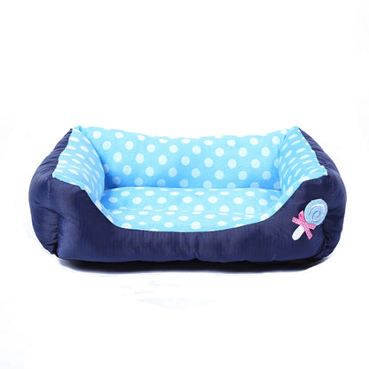 Cartoon Pet Kennel Square Cushion For Small And Medium Pet, Specification: L(Blue) - Beds by PMC Jewellery | Online Shopping South Africa | PMC Jewellery