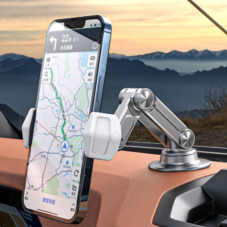 Aluminum Alloy Rotatable Lift Mobile Phone Holder Car Holder,Style: Clip Type Silver - Car Holders by PMC Jewellery | Online Shopping South Africa | PMC Jewellery | Buy Now Pay Later Mobicred