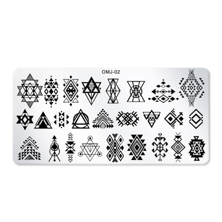 5 PCS Square Nail Art Print Template Nail Accessories(OMJ-02) - Nail Art Equipment by PMC Jewellery | Online Shopping South Africa | PMC Jewellery | Buy Now Pay Later Mobicred