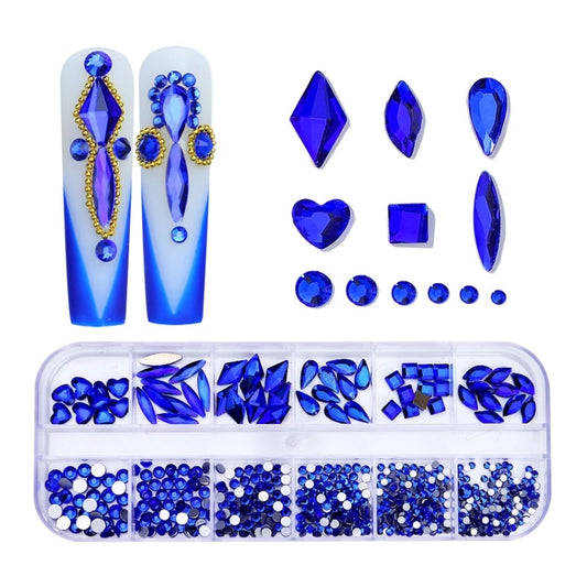 12 Grid Flat Bottom Shaped Nail Rhinestones Nail Decoration, Specification: 11 - Nail Stickers by PMC Jewellery | Online Shopping South Africa | PMC Jewellery | Buy Now Pay Later Mobicred