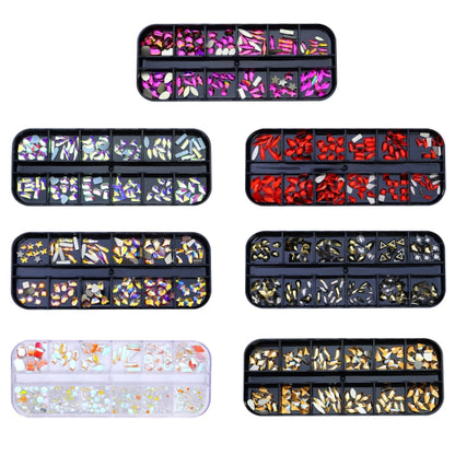 12 Grid Flat Bottom Shaped Nail Rhinestones Nail Decoration, Specification: 24 - Nail Stickers by PMC Jewellery | Online Shopping South Africa | PMC Jewellery | Buy Now Pay Later Mobicred