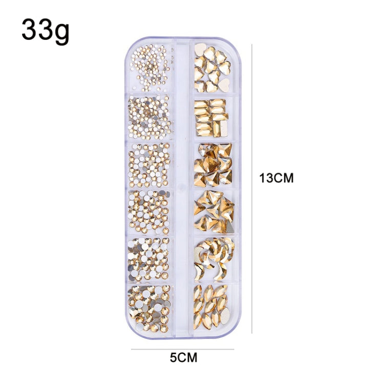 12 Grid Flat Bottom Shaped Nail Rhinestones Nail Decoration, Specification: 28 - Nail Stickers by PMC Jewellery | Online Shopping South Africa | PMC Jewellery | Buy Now Pay Later Mobicred