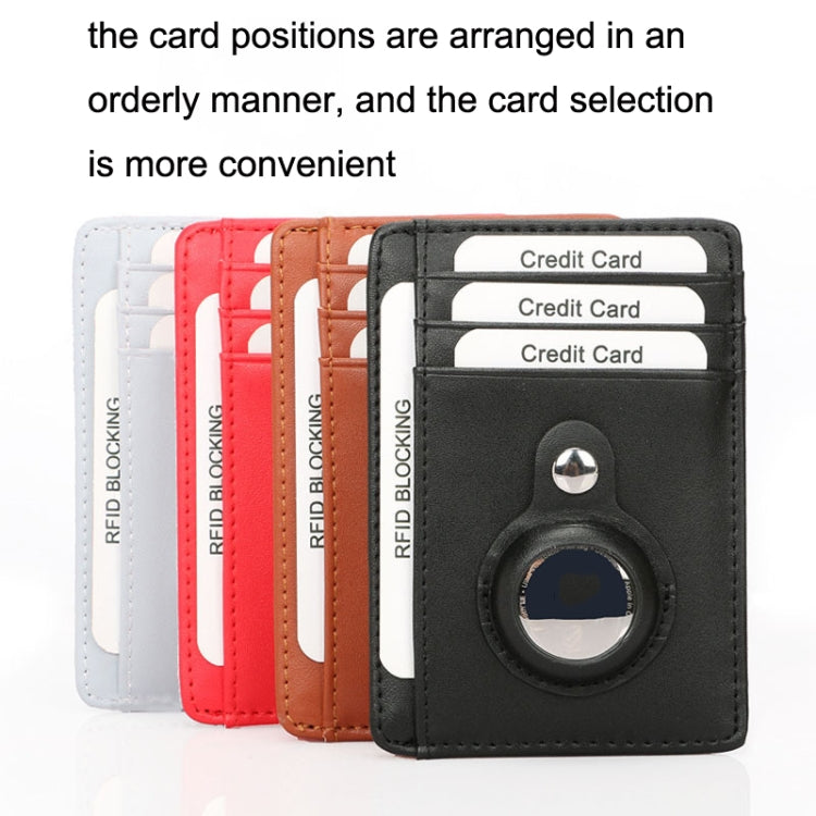 TQ-319 Anti-Theft Anti-Lost Tracker Leather Card Holder For AirTag, Style: Flat Pattern (Brown) - Wallet Series by PMc TechLife | Online Shopping South Africa | PMc TechLife | Buy Now Pay Later Mobicred