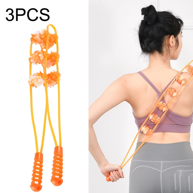 3PCS Plastic Back Puller Shoulder Waist Back Manual Roller Massager, Style: Three Wheels (Yellow) - free shipping - PMC TechLife - Order now!