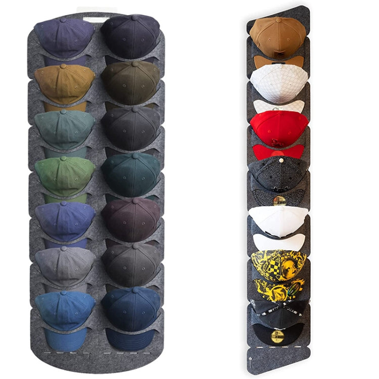 Felt Baseball Cap Display Stand Non-woven Hanging Storage Bag,Style: 14 Grids Double Row 3mm - Storage Bags by PMC TechLife | Online Shopping South Africa | PMC TechLife