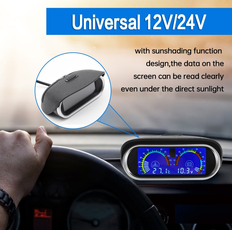 Agricultural Vehicle Car Modification Instrument, Style: Water Temperature (21mm) With Voltage - Clocks & Car Meters by PMC TechLife | Online Shopping South Africa | PMC TechLife | Buy Now Pay Later Mobicred