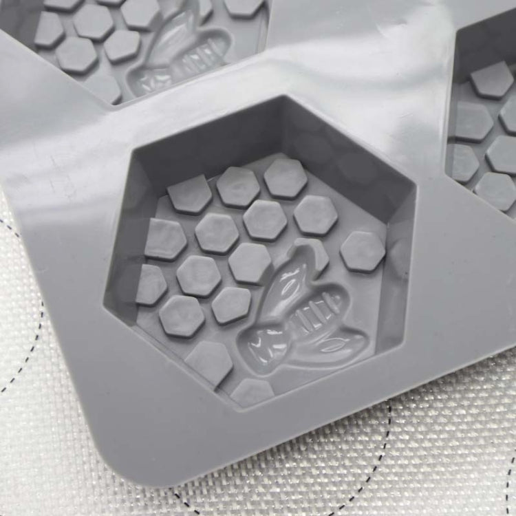 2 PCS 6 Grid Honeycomb Bee Silicone Handmade Soap Mould Chocolate Mooncake Mould(Grey) - Food Molds by PMC Jewellery | Online Shopping South Africa | PMC Jewellery