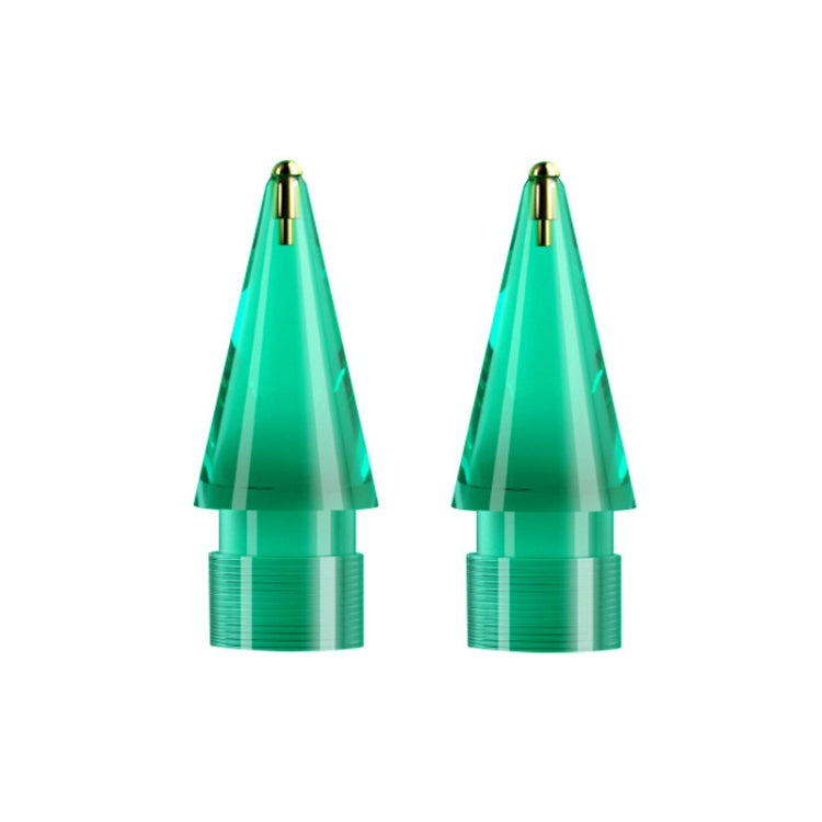 For Apple Pencil 1/2 2pcs Stylus Transparent Replacement Needle Nib, Spec: Round (Green) - Pencil Accessories by PMc TechLife | Online Shopping South Africa | PMc TechLife | Buy Now Pay Later Mobicred