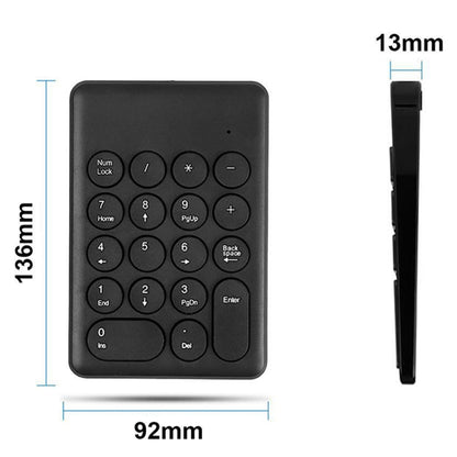 269 18 Keys Wireless Mini Numeric Keypad Accounting Bank Engineering Keypad(Black) - Wireless Keyboard by PMC Jewellery | Online Shopping South Africa | PMC Jewellery