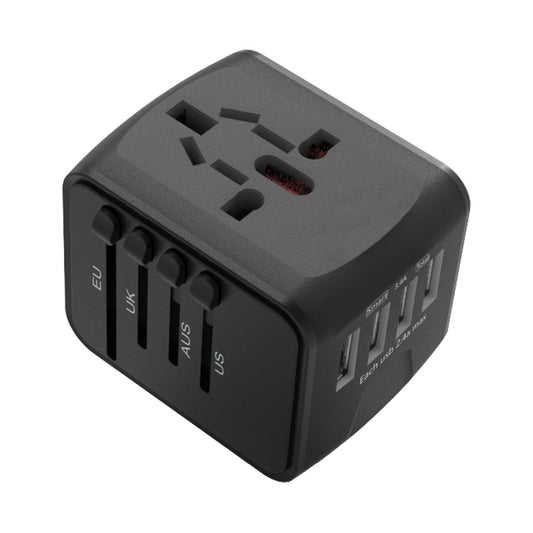 BMAX 199-04U Travel Multifunctional USB Converter 4 USB Universal Socket(Black) - Extension Socket by BMAX | Online Shopping South Africa | PMC Jewellery | Buy Now Pay Later Mobicred