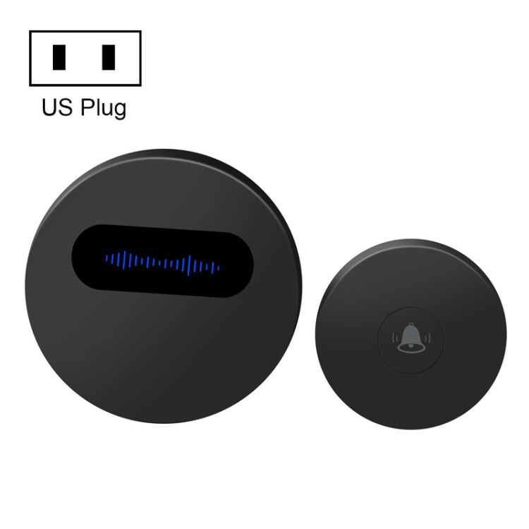 T10-1 1 For 1 Lighting Self-Power Generation Wireless Intelligent Doorbell(US Plug Black) - Wireless Doorbell by PMc TechLife | Online Shopping South Africa | PMc TechLife | Buy Now Pay Later Mobicred
