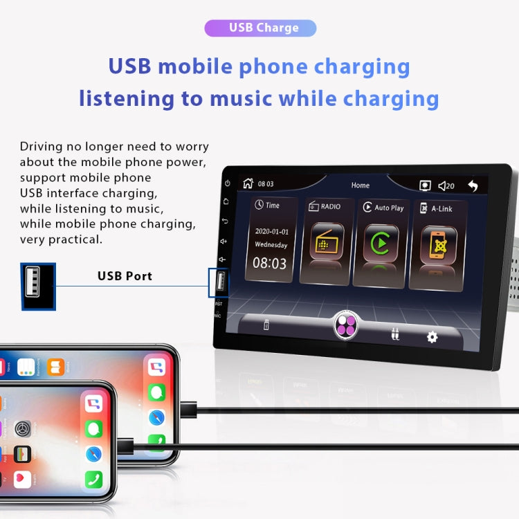 Q3570 9 inch Carplay Single Spindle MP5 Player, Style: Standard+12 Light Camera - Car MP3 & MP4 & MP5 by PMC TechLife | Online Shopping South Africa | PMC TechLife