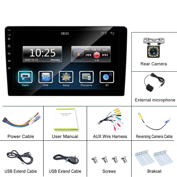 C7001 7 inch Touch Screen Built-In CarPlay Car MP5 Player, Style: Standard+12 Light Camera - Car MP3 & MP4 & MP5 by PMC Jewellery | Online Shopping South Africa | PMC Jewellery | Buy Now Pay Later Mobicred