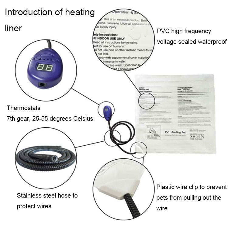 40x30cm Coffee 12V Low Voltage Multifunctional Warm Pet Heating Pad Pet Electric Blanket(EU Plug) - Pads by PMC TechLife | Online Shopping South Africa | PMC TechLife | Buy Now Pay Later Mobicred