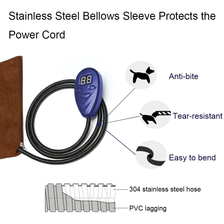40x30cm Coffee 12V Low Voltage Multifunctional Warm Pet Heating Pad Pet Electric Blanket(EU Plug) - Pads by PMC TechLife | Online Shopping South Africa | PMC TechLife | Buy Now Pay Later Mobicred