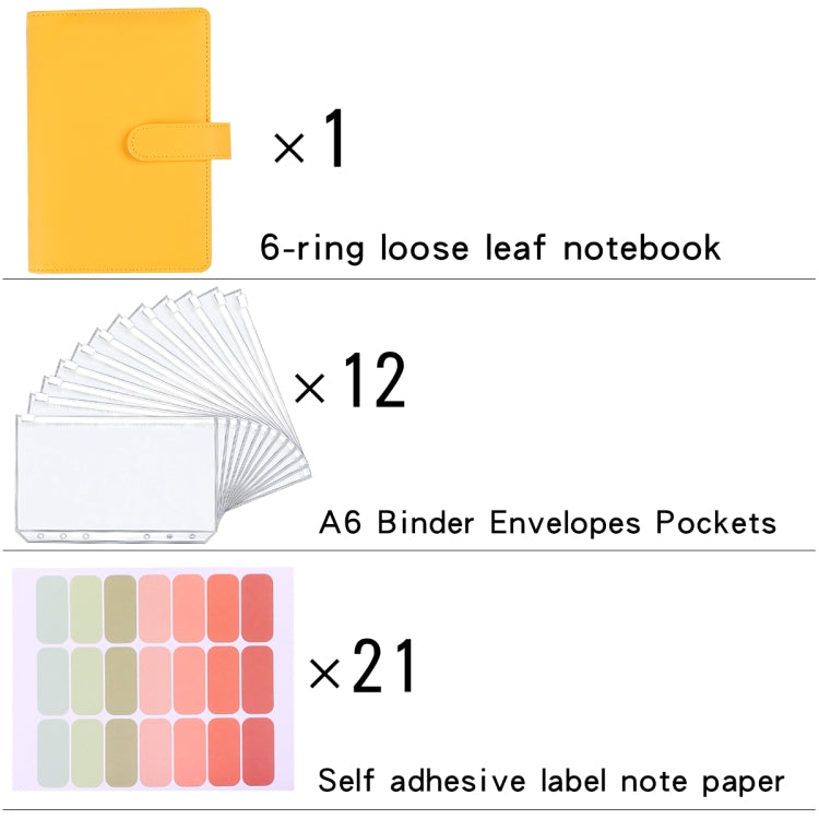 A6 Macaron Notebook PU Loose-leaf Cash Budget Handbook(Black) - Notebooks by PMc TechLife | Online Shopping South Africa | PMc TechLife | Buy Now Pay Later Mobicred
