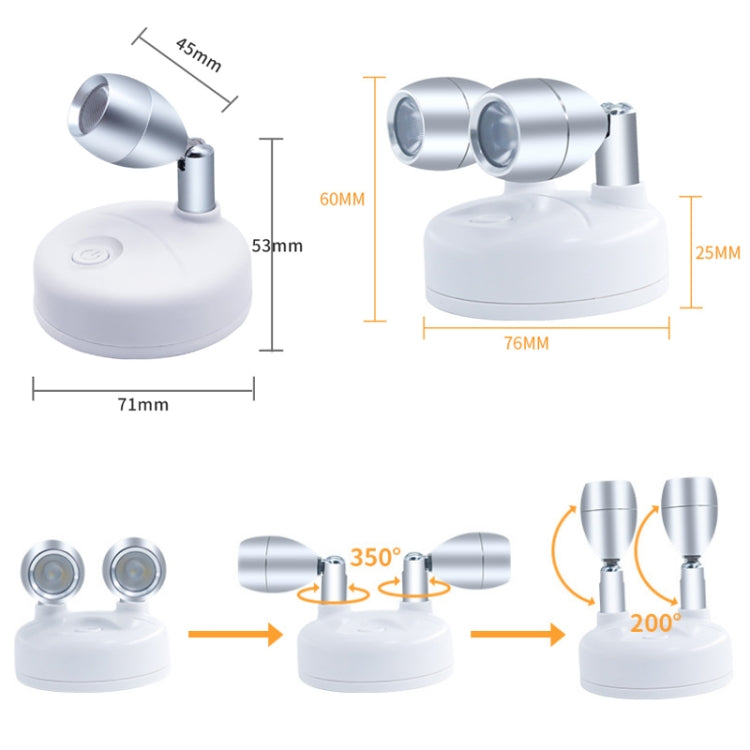 C1556 Single Head 2 Lights Wireless RGB Remote Control Cabinet Ambient Spotlight - Novelty Lighting by PMC TechLife | Online Shopping South Africa | PMC TechLife | Buy Now Pay Later Mobicred