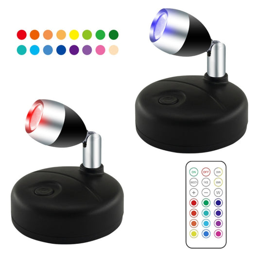 C1648 Single Head 2 Lights Wireless RGB Remote Control Cabinet Ambient Spotlight - Novelty Lighting by PMC Jewellery | Online Shopping South Africa | PMC Jewellery | Buy Now Pay Later Mobicred