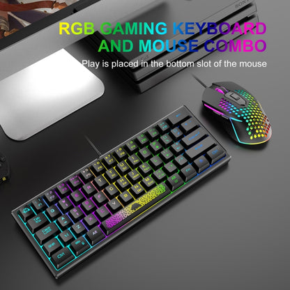 ZIYOULANG K61 62 Keys Game RGB Lighting Notebook Wired Keyboard, Cable Length: 1.5m(White Blue) - Wired Keyboard by ZIYOULANG | Online Shopping South Africa | PMC Jewellery | Buy Now Pay Later Mobicred