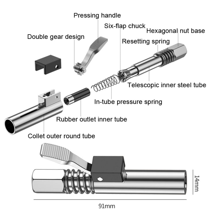 PC002 Lock Clamp Type High Pressure Grease Nozzle, Style: Butter Mouth - Other Tools by PMC Jewellery | Online Shopping South Africa | PMC Jewellery | Buy Now Pay Later Mobicred