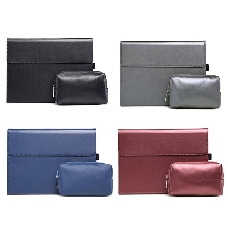 For Microsoft Surface Pro 8 Tablet Protective Case Holder(Microfiber Lambskin Texture Black Case + Power Supply Bag) - Others by PMC Jewellery | Online Shopping South Africa | PMC Jewellery | Buy Now Pay Later Mobicred