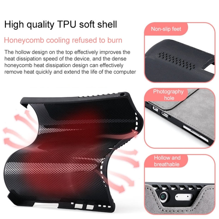 For Microsoft Surface Pro 8 Tablet Protective Case Holder(Microfiber Lambskin Texture Black Case) - Others by PMC TechLife | Online Shopping South Africa | PMC TechLife