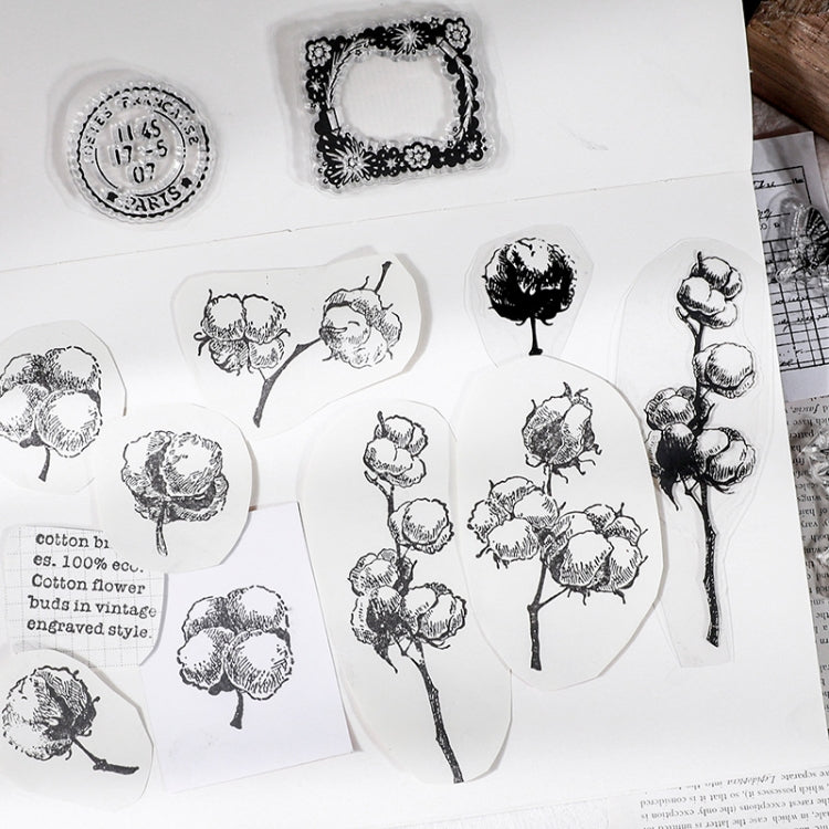 5 PCS Vintage Botanical Arrangement Handbook Clear Silicone Stamp(Vintage Postmark) - Handbook Decorative Stickers by PMC Jewellery | Online Shopping South Africa | PMC Jewellery